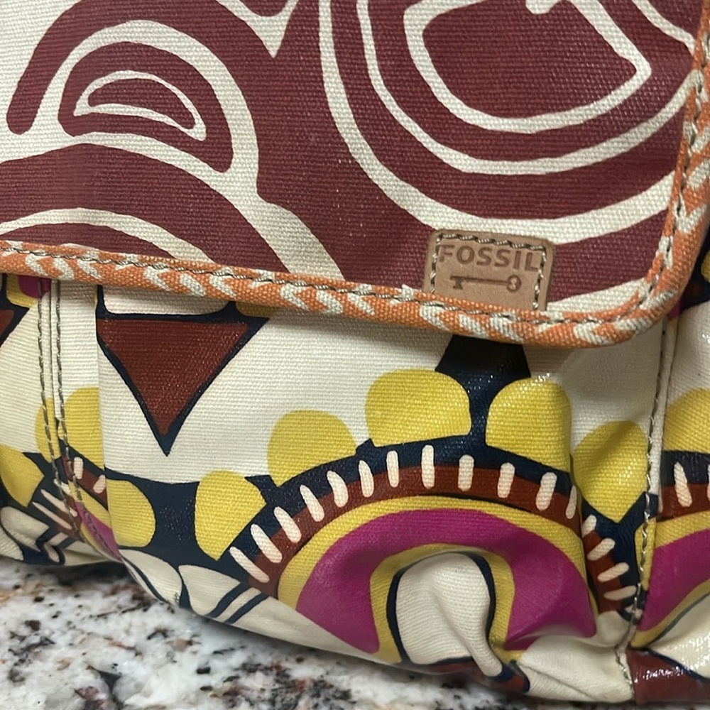 Fossil Women's Multicolor Canvas Bag Key-per Flowers Floral Utility Tote